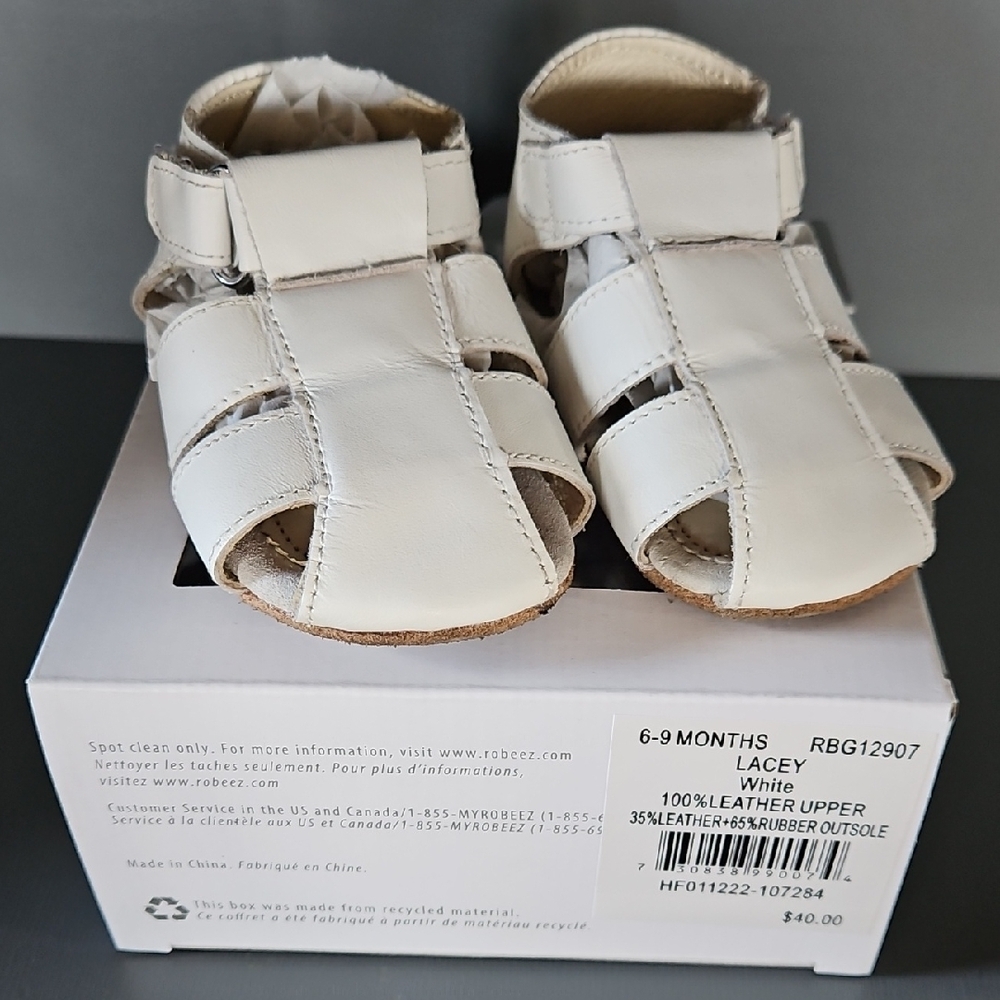 Robeez First Kicks White Sandals